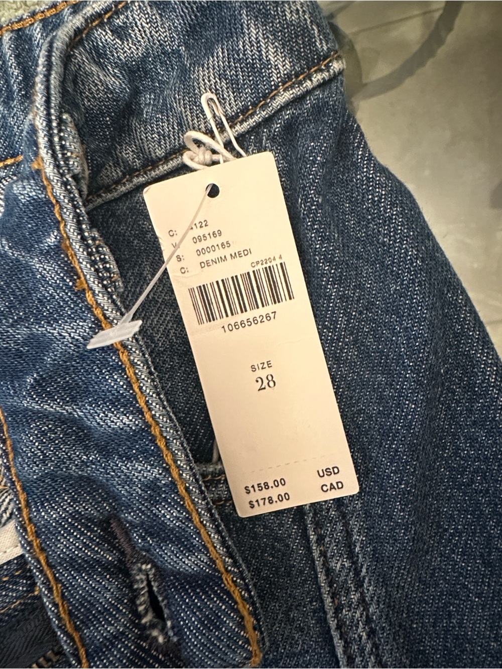 New with Tag! Anthropologie Pilcro Two-Tone Indigo Patchwork Wide-Leg Jeans 28 - Picture 8 of 9